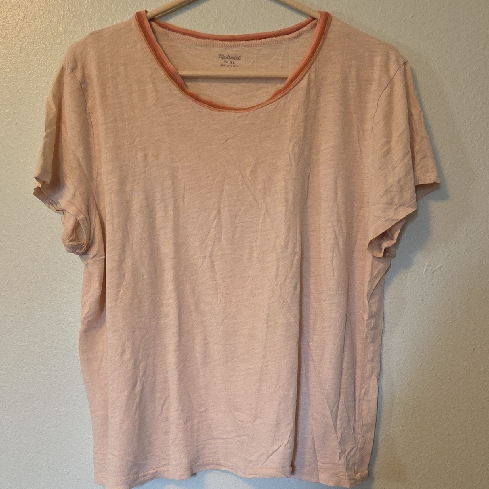 Madewell Cream Short Sleeve Top